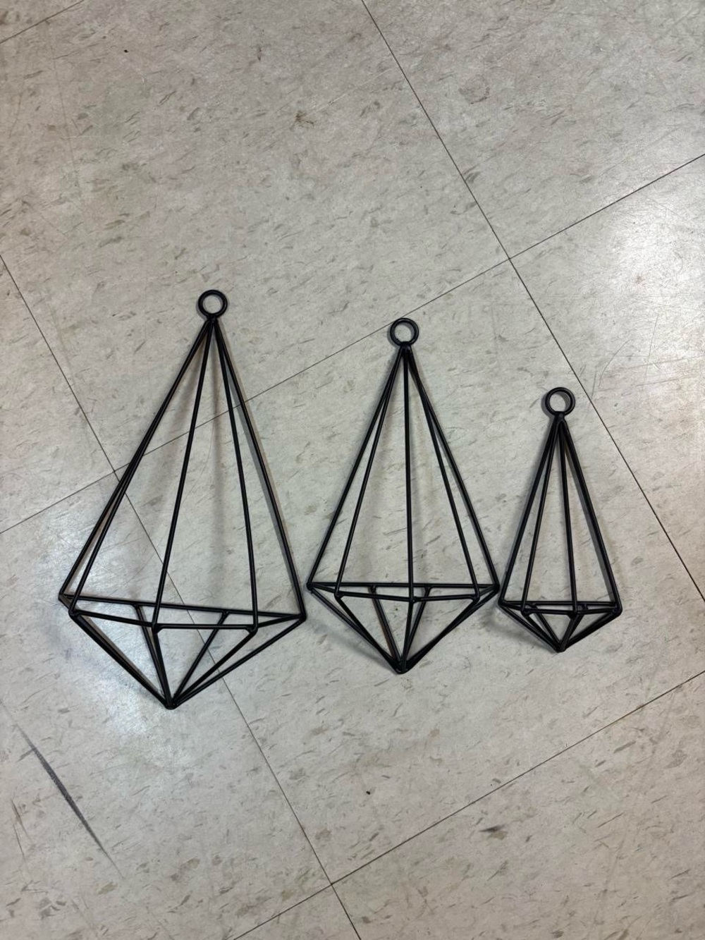 Black Geometric Hanging Wall Decor Set of 3